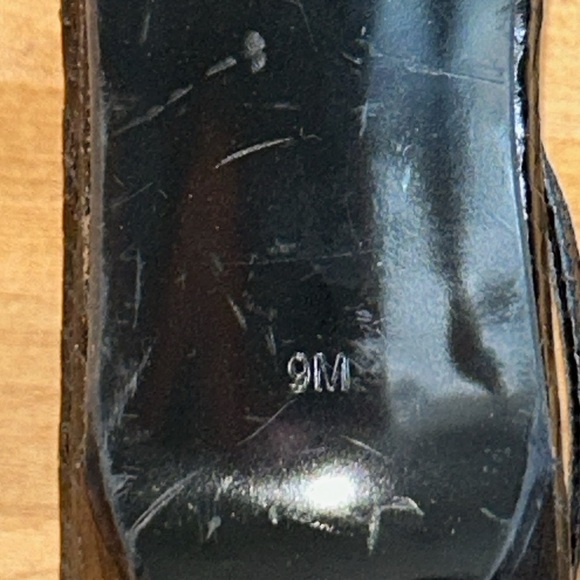 Talbots Lana Strappy Ankle Strap Black Leather Snake Skin 3 Inch Heel Size 9 - Picture 9 of 10